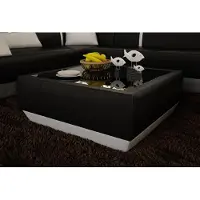 AEA Gepolsterte Sofa Tische Schwarzer Couchtisch Glastisch Beistell Moderner Tisch