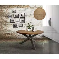 AEA Esszimmer Rund Esstisch Holz runden Küchentisch Stil modern braun 140cm