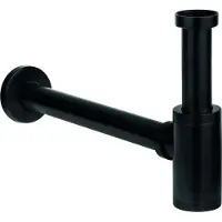 Laveo Design Waschbecken Siphon rund Schwarz
