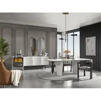 AEA Esstisch Esszimmertisch Essecke Tisch Holz Modern Weiß Esszimmer Luxus