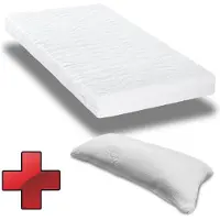 Sleezzze Kaltschaummatratze Premium 140 x 200 cm, Höhe 15 cm, Härtegrad H2/H3 + Viskoelastik Komfort-Schlaf-Kissen 40 x 80 cm