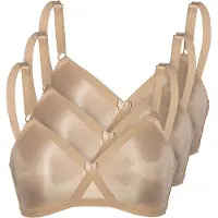 Sassa Bügelloser BH "3er Pack Soft-BH Functional Bras", Damen, Gr. 95, Cup C, beige (puder), BHs Bügelloser BH