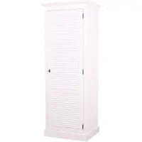Casa Padrino Landhausstil Schlafzimmerschrank / Kleiderschrank mit Tür Weiß 76 x 59 x H. 200 cm - Schlafzimmermöbel
