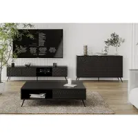 AEA Wohnzimmer Set Modern Holzmöbel TV-Lowboard + Sideboard s Couchtisch