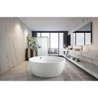 AEA Runder Badewanne Standbadewanne Badezimmer Wanne Freistehende Weiß