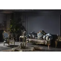 Xl Moebel Gmbh Wohnzimmer Set Blau Sofagarnitur Sessel 2x Beistelltisch Couchtisch 5tlg.