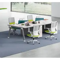AEA Grauer Arbeitstisch Designer Schreibtisch 4-Personen Edle Holz Tische
