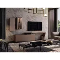 AEA Wohnwand Anbauwand Wohnzimmer Schrankwand Möbel Modern braun Wohnwände