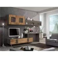 AEA Wohnzimmer Wohnwand rtv Lowboard Holz Braun Möbel Fernseh Anbei Wand