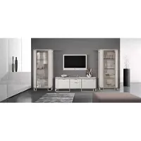 AEA Wohnwand Set 3tlg. Wohnzimmer 2x Vitrine TV-Ständer Klassische Garnitur