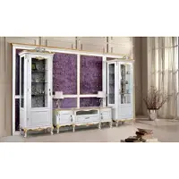 Xl Moebel Gmbh Wohnwand TV Ständer RTV 2x Vitrine Holz Klassische Weiß Wohnzimmer