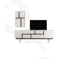 AEA Stilvoll Wohnzimmer Set Besteht aus TV Lowboard und Wandschrank 2tlg.