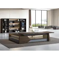AEA Stilvoller Brauner Eckschreibtisch Designer Arbeitszimmer Tische Möbel