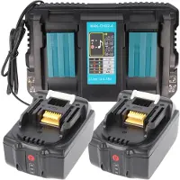 AccuCell Powerset bestehend aus 2x BL18500 Akku und 2fach Schnellladegerät für Makita 14.4V, 18V