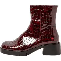 Art für Damen. 112841367003_008 Leder-Stiefeletten 1284 burgundy Warschau (37), 3 bis 5 cm, Reißverschluss, Lässig, Kastanienbraun, Bordeaux