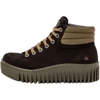 Art für Damen. 1153212Q9003_001 Leder-Stiefeletten 1532 Brighton schwarz (36), Wohnung, Wildleder, Schnürsenkel, Lässig