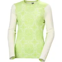 Helly Hansen Women’s Lifa Merino Midweight Graphic Long-sleeve Crew Base Layer luminous green folk art ao (409) M