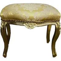 Casa Padrino Barock Hocker Gold Bouquet Muster / Gold Medium