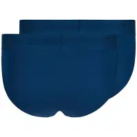 Skiny Herren Tanga-Slip, 2er Pack - Cotton Retro, Unterhose, Feinripp, Baumwolle Blau / S