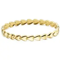 Aniston Edelstahlarmband "Schmuck Geschenk Armband mit Herzen", gold (gelbgoldfarben), , Armbänder, Damen, 19cm, Edelstahl, Edelstahlarmband