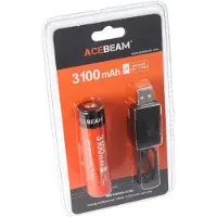 Acebeam 18650 Li-Ion Akku mit USB-C Ladeanschluss, ARC18650H-310A, 3,7V, 3100mAh