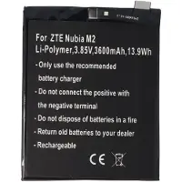 AccuCell Akku passend für ZTE Nubia M2, Li-Polymer, 3,85V, 3600mAh, 13,9Wh, built-in, ohne Werkzeug
