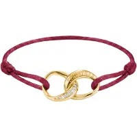 Thomas Sabo A2236-M03-10-L24V Damen Textil-Armband Together Vergoldet Rot