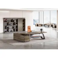 AEA Designer Ecktisch Braune Büromöbel Schreibtisch Holztische Luxus Möbel