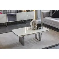 AEA Weißer Kaffeetisch r Couchtisch Wohnzimmer Sofatisch Edle Möbel