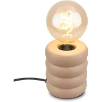 Briloner Tischleuchte Foam, hellbraun, Keramik, E27, 25 W, Ø 10 cm