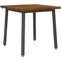 Syfax 80 x 80 x 75 cm Massivholz Akazie Natur und Kaffee Quadratisch