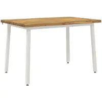 Syfax 110 x 55 x 75 cm Massivholz Akazie Weiß Rechtwinklig