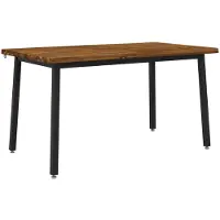 Syfax 140 x 80 x 75 cm Massivholz Akazie Natürlich und Schwarz