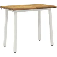 Syfax 110 x 55 x 75 cm Massivholz Akazie Weiß Rechtwinklig