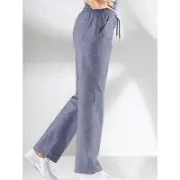 Casual Looks Bootcuthose , Damen, Gr. 52, Normalgrößen, blau (jeansblau), 100% Baumwolle, meliert, unifarben, lang, Hosen Bootcuthose