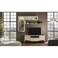 AEA Luxus tv -Ständer Wohnzimmer rtv Lowboard Wandregale Beige Wohnwand