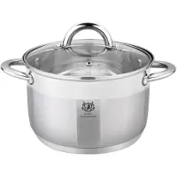 Karl Hausmann Edelstahltopf SOLID 4 l 22 cm aus Edelstahl mit Deckel – Kochtopf für Induktion, Gasherd und Elektroherd
