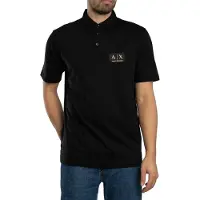 Armani Exchange für Herren. XM002232AF10364UC001 Schwarzes Poloshirt aus Baumwolle (M), Lässig, Kurzarm