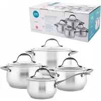 Altom Design Aldo Edelstahl-Kochtopf-Set 1,2-4,4 L