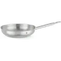 Hendi Bratpfanne - ohne Deckel Edelstahl Mit gekapseltem Sandwichboden Edelstahl-Aluminium-magnetischer Stahl Geeignet für alle Herdarten - auch für Induktion Edelstahlhohlgriff Ø240x(H)45 mm Ø195 Boden