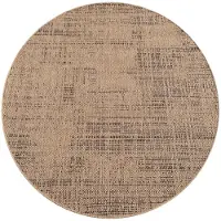 Paco Home Outdoor Teppich wetterfest Modern Flachgewebe, Jute-Optik für Terrasse & Balkon Beige Braun Grösse 120 cm Rund