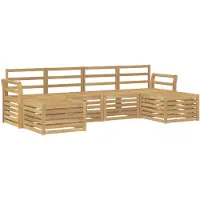vidaXL Outdoor-Sofagarnitur 6 stk. Weiß Massivholz Akazie