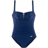 LASCANA Badeanzug , Damen, Gr. 48, Cup C, blau (marine), Polyamid, unifarben, Badeanzüge Badeanzug, mit Pailletten-Verzierung und Shaping-Effekt