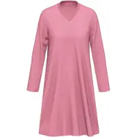 Ammann Nachthemd "Damen Nachthemd 1/1 Arm Women Nightwear", Damen, Gr. 40, N-Gr, rosa (raspberry sorbet), Basic, gerade, V-Ausschnitt, Gerade, Kleider Nachthemd
