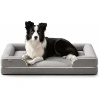 Belviona Memoryfoam Hundebett orthopädisch, gelenkschonend & wasserabweisend mit abnehmbaren Bezug, 106x80x17 cm