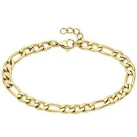 Aniston Edelstahlarmband "Schmuck Geschenk Figarokettengliederung", gold (gelbgoldfarben), , Armbänder, Damen, 21cm, Edelstahl, Edelstahlarmband