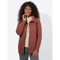 Witt Shirtjacke "Shirtjacke Shirtjacke mit Reißverschluss", Damen, Gr. 54, braun (rotbraun), Sportlich, Shirts Shirtjacke