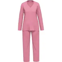 Ammann Schlafanzug "Damen Pyjama Lang Women Nightwear", Damen, Gr. 46, rosa (raspberry sorbet), Homewear-Sets Schlafanzug