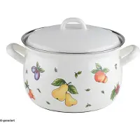 Riess Emaille Fleischtopf mit Deckel Ø 18 cm, 2,5 l Fruit Garden