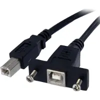 StarTech.com .com 30 cm USB B auf B Kabel zur Slotbelch Montage – Buchse/Stecker, 0,3 m, USB B, USB B, USB 2.0, 0,48 Gbit/s, Schwarz
